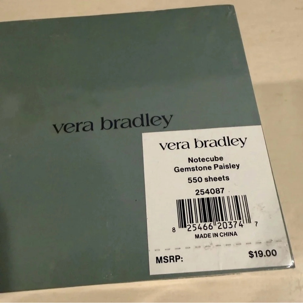 Vera Bradley Notecube in Gemstone Paisley NWT